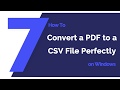 How to Convert a PDF to a CSV File Fast | PDFelement 7