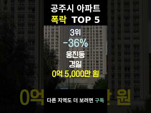 충남 공주시 부동산 하락의 시작? top5