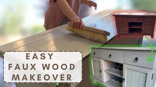 Make ANYTHING look like wood | Furniture Flip | OUTDATED to MODERN POTTERY BARN FINISH