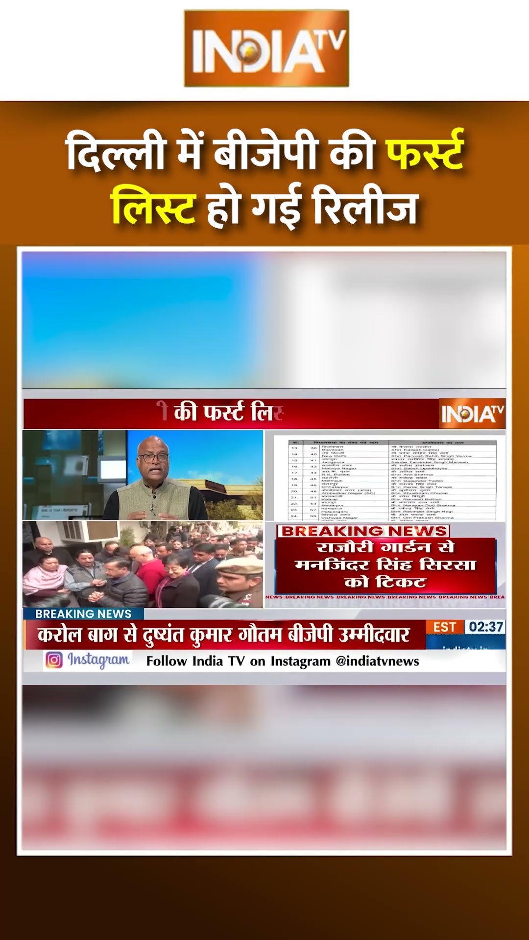 दिल्ली में बीजेपी की फर्स्ट लिस्ट हो गई रिलीज #bjpfirstlist #delhielection2025 #bjpvsaap
