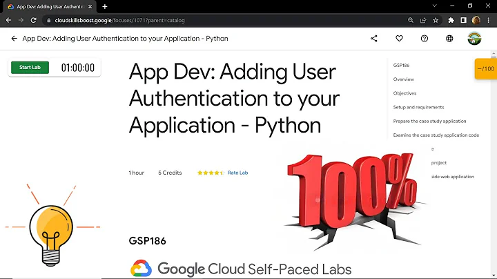 App Dev: Adding User Authentication to your Application - Python || [GSP186] || Solution