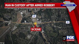 Deputies: Masked man in custody after armed robbery at gas station in Anderson