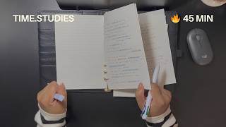 45 min 🔥 crackling fireplace | study with me | no breaks
