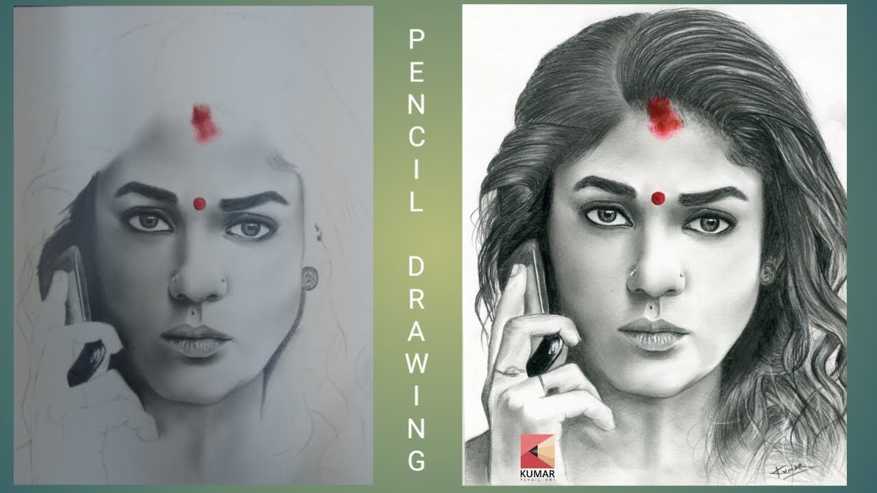 Pencil drawing of NAYANTHARA || Nayanthara special... - YouTube