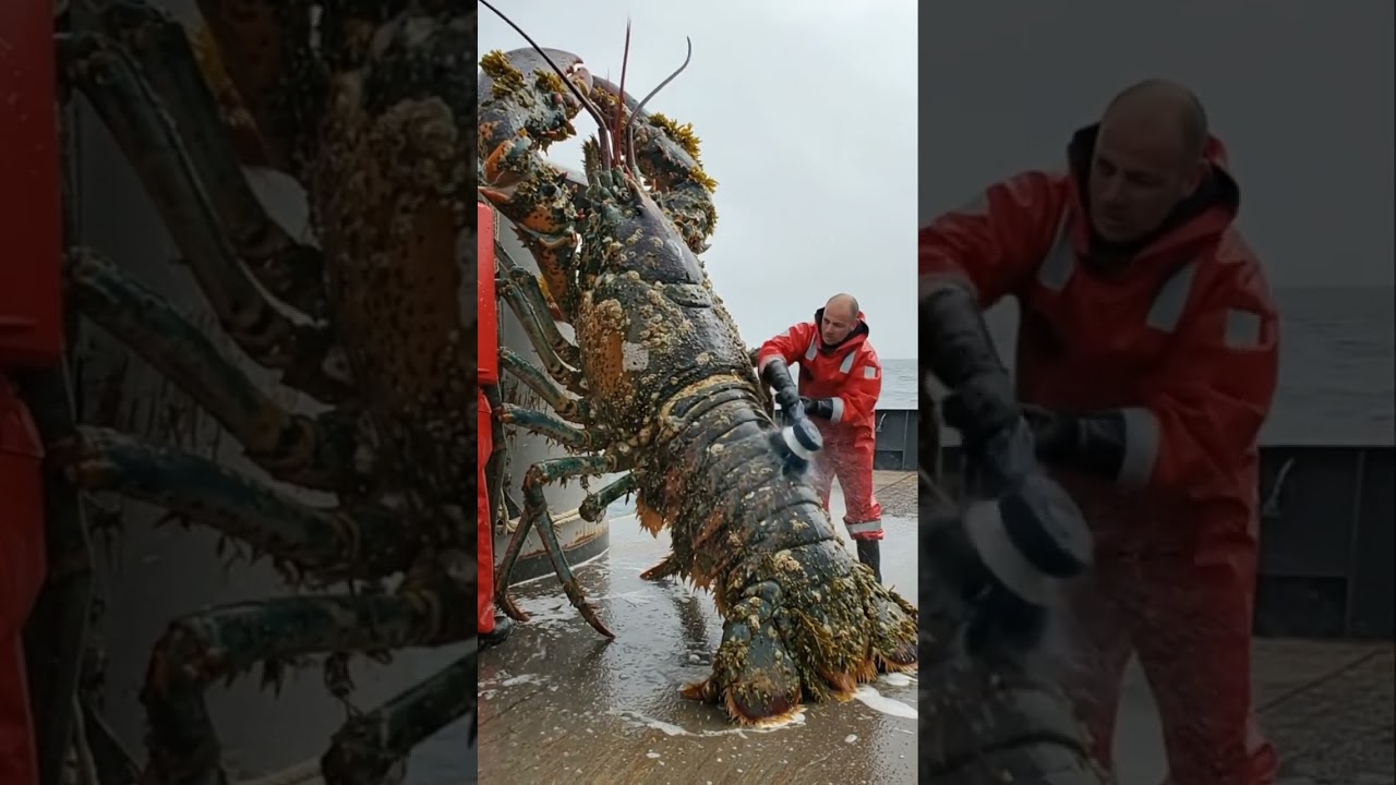 Man Releases Giant Lobster Back to Ocean 🤩 