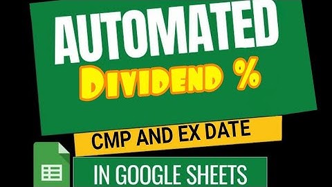 Dividend Tracker in Google sheets.#Dividend #returns #Investment #exdate