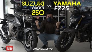 SUZUKI GIXXER 250 VS YAMAHA FZ25 // Comparativa Tecnica // MotoriandoTV