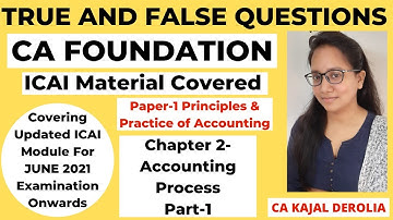 #3 CA Foundation | True & False Questions | Q. 1.(a) of 12 Marks | Accounts | Paper 1 | Chapter 2 |