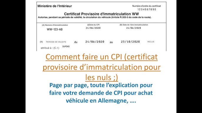 Tout savoir sur le Certificat Provisoire d'Immatriculation WW