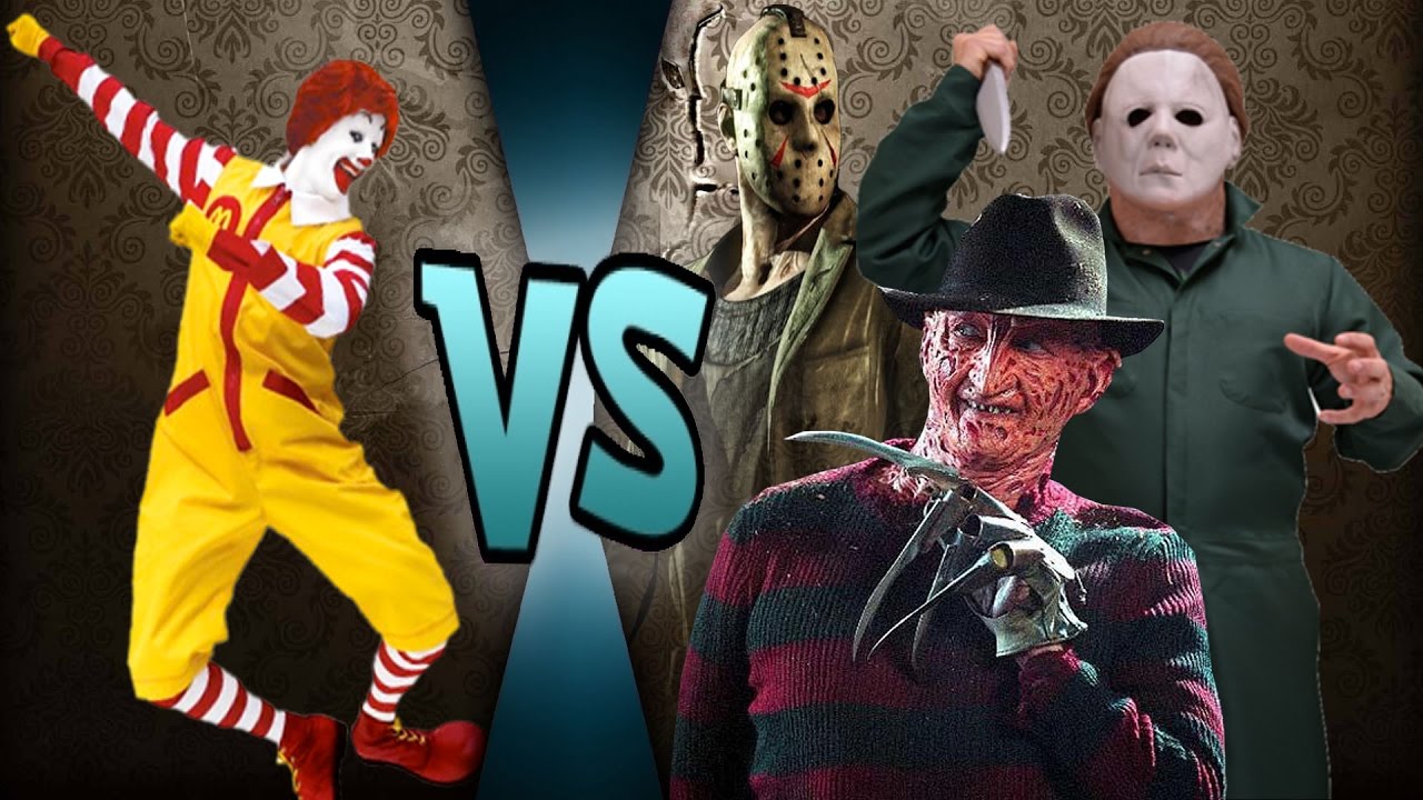 Ronald McDonald vs Jason Voorhees, Freddy Krueger & Michael Myers