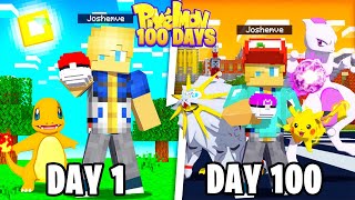 I SPENT 100 DAYS in MINECRAFT PIXELMON... Here’s What Happened