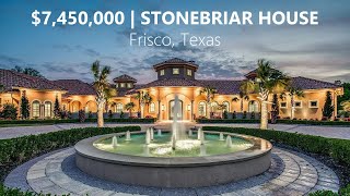 Meticulously-crafted estate sits on 4+ privately gated acres with a beautiful creek in Frisco, Texas