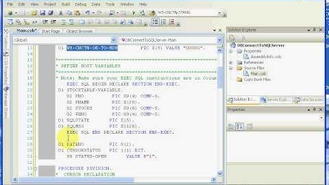 NetCOBOL for .NET Tutorial: COBOL Structure Example for Connection to a Database