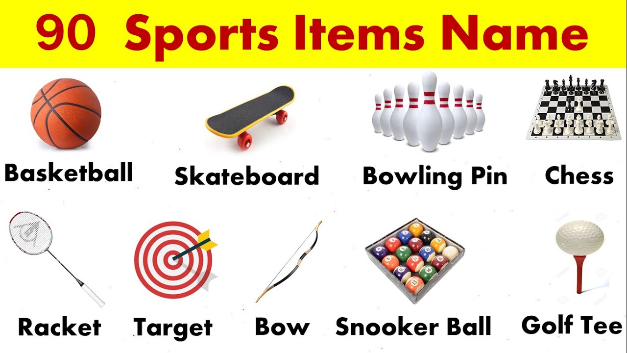 Sports Items Name in English With Picture || Sports Equipment Name With Picture