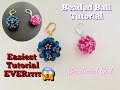 Beaded Ball || Bicone bead ball || Rondelle bead ball Earrings || How to make Beaded bead