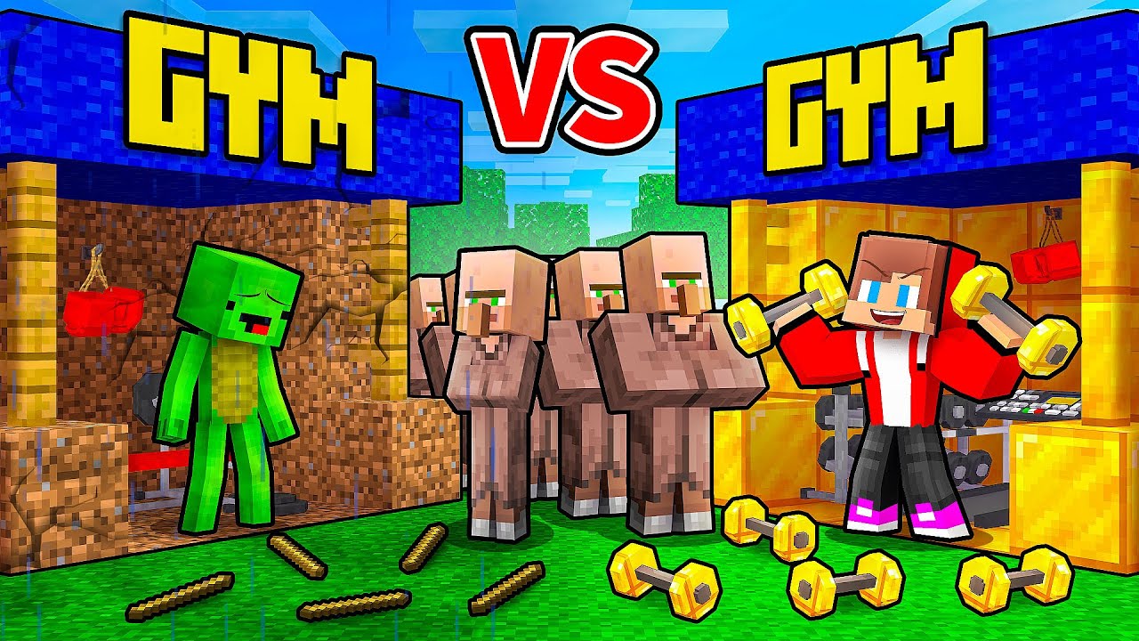 JJ and Mikey: POOR vs RICH Gym Sport Battle in Minecraft - Maizen