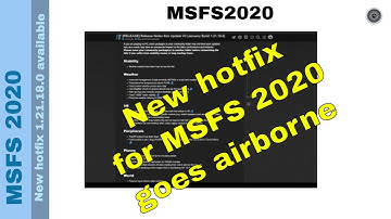 Flight Simulator 2020 - MSFS Update - New hotfix - available