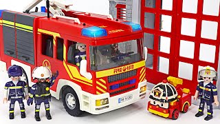 火！ 火！ プレイモービル消防署での消防車とロボカーポリロイ！ 行こう！ | ドゥドゥポップトイ