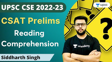 CSAT Prelims | Reading Comprehension | Siddharth Singh