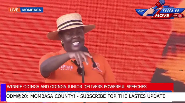 WINNIE Odinga and Raila Odinga JUNIOR Full speech in Mombasa during ODM@20 Celebration