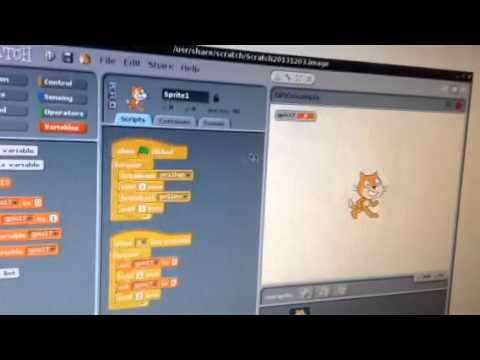 如何透過Scratch 來控制Raspberry Pi 上面的LED 燈開關, 柯博文老師, ch 8-2-1