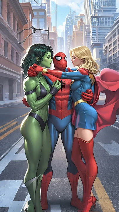 Evolution Of Avengers Spider-man vs She Hulk vs Supergirl #spiderman #shortvideo #hulk