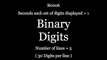 Binary Digits - 1 Second Display - 3 lines of 3 binary digit sets - Memory Championship Training