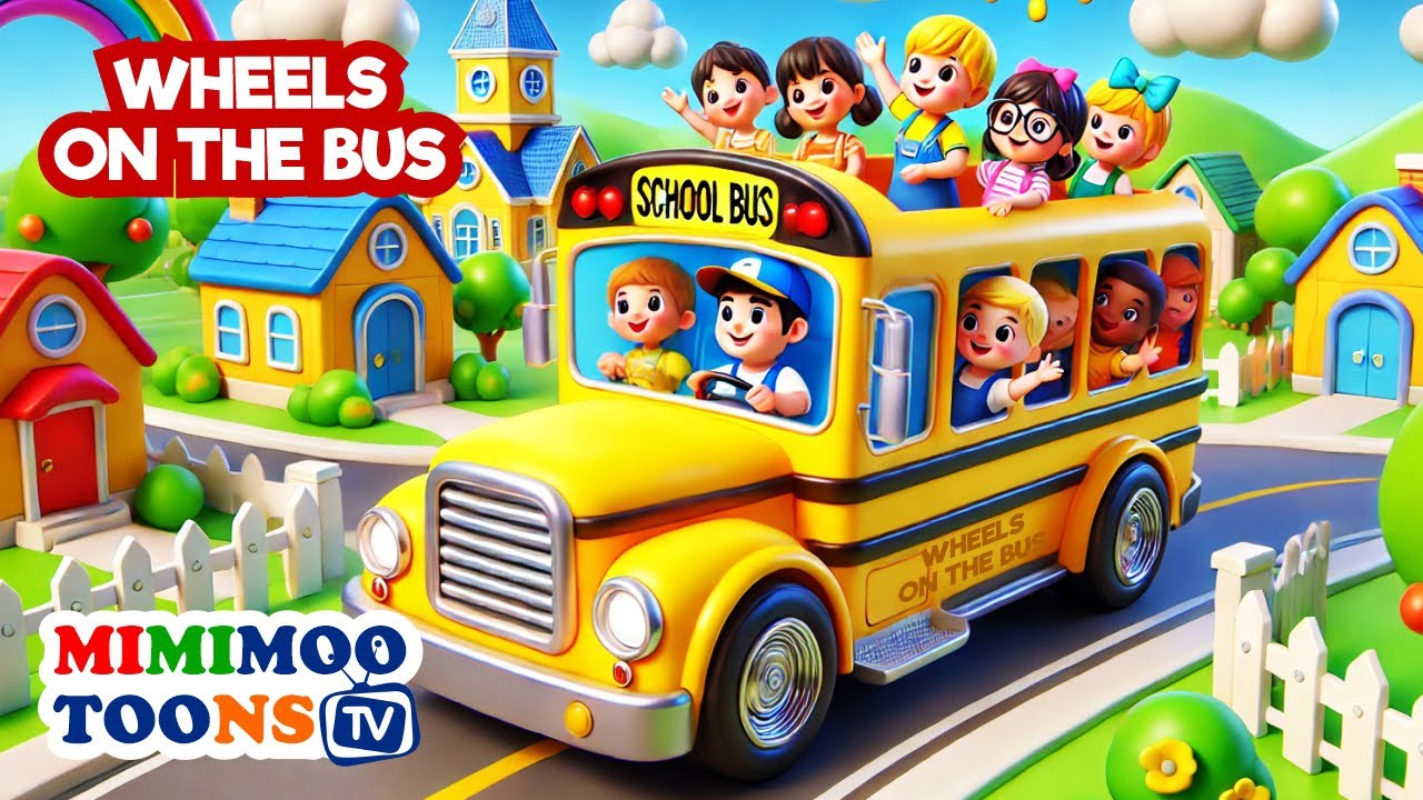 Wheels on the Bus | MimiMoo Toons Popular Kids Nursery Rhymes & Songs #wheelsonthebus #kidslearning