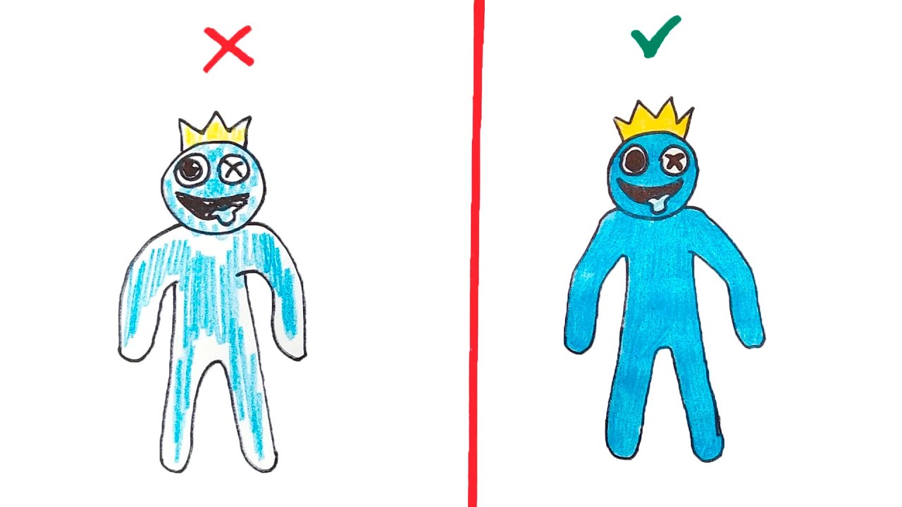 Как рисовать синего радужного друга
