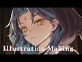 【イラストメイキング5】厚塗りで原神の魈くんを描く【Speed Painting】