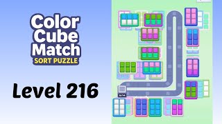 Color Cube Match: Sort Puzzle Level 216 Gameplay