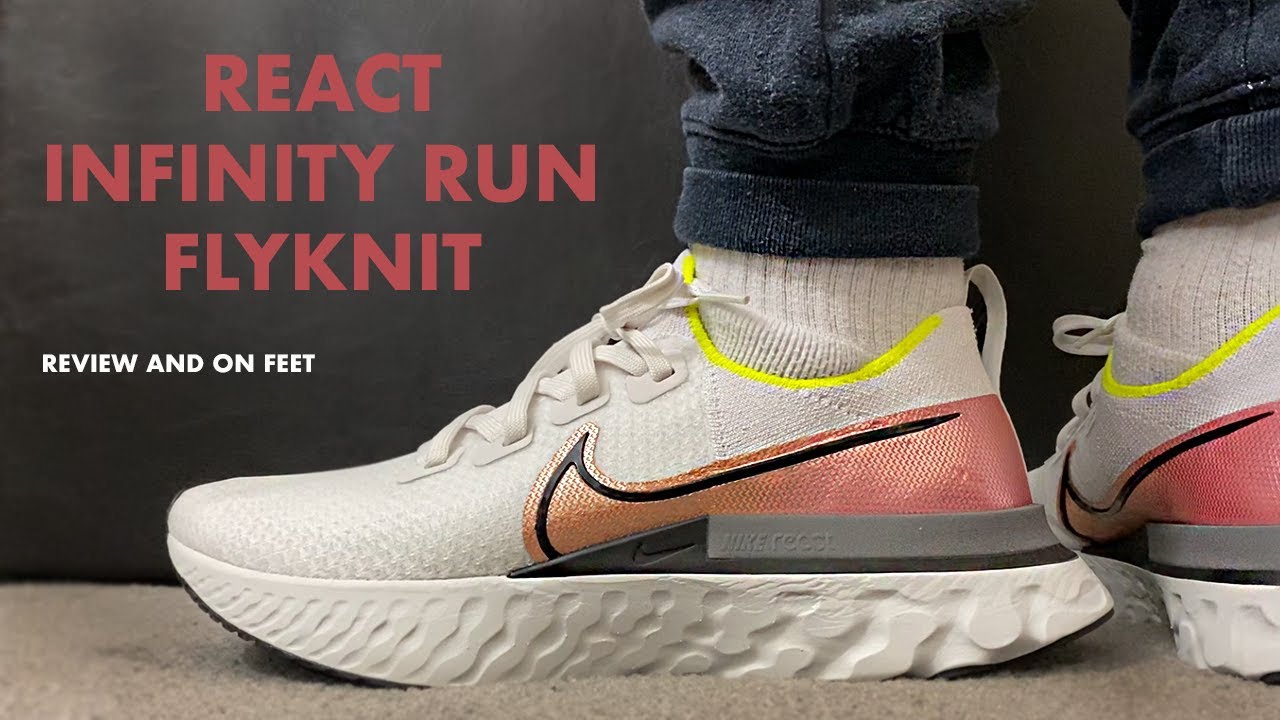 nike react infinity run on feet