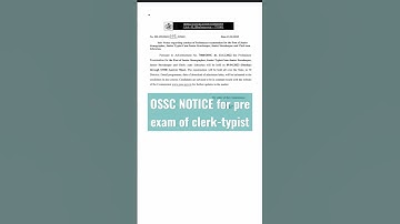 OSSC junior Clerk cum typist Exam date released llwatchll subscribe llLike llshare