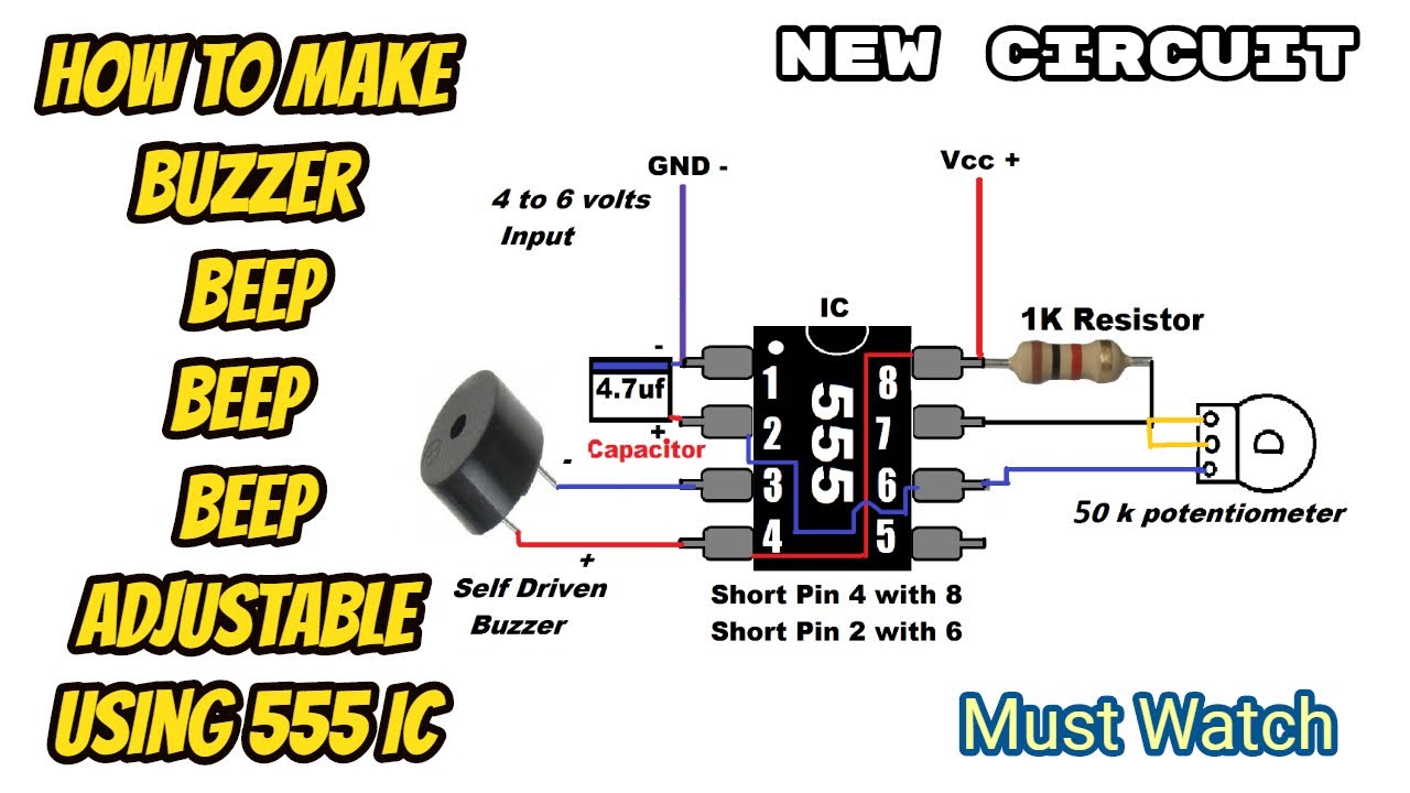 555 ic Buzzer Beep Beep Adjustable Circuit - YouTube