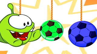 learn english with om nom om nom plays with soccer balls