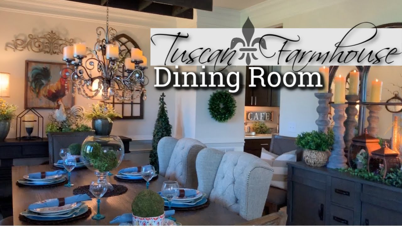 Modern Tuscan Farmhouse Dining Room Reveal Plus My New Hanging Ladder And Chandelier