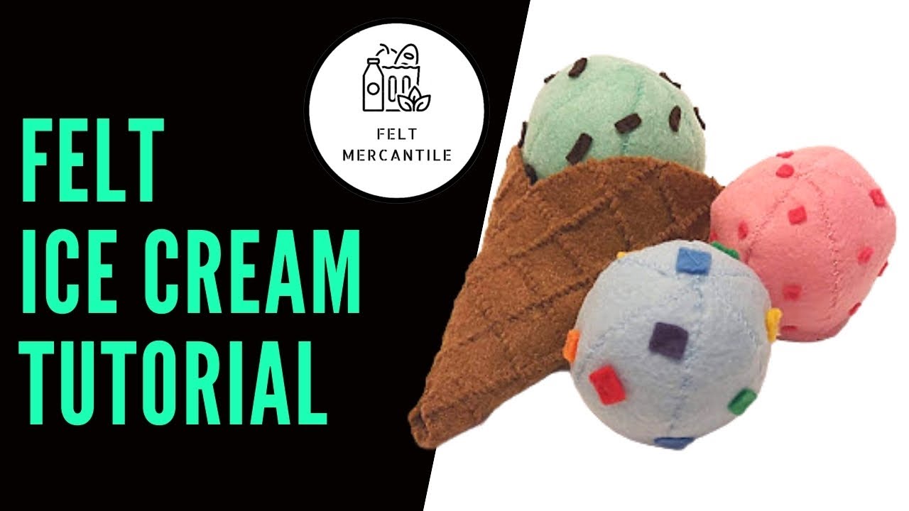 Miniature Wool Felt Ice-Cream Cones, Ice Cream, Fairy Garden, Felt