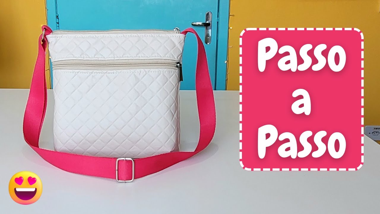 COMO FAZER UMA BOLSA TIRACOLO COM ZÍPER E BOLSO FRONTAL - PASSO A PASSO #pricosturacriativa