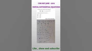 Shorts | #5 | CSIR NET JUNE 2015 |  PARTIAL DIFFERENTIAL EQUATIONS   | NA Math Study