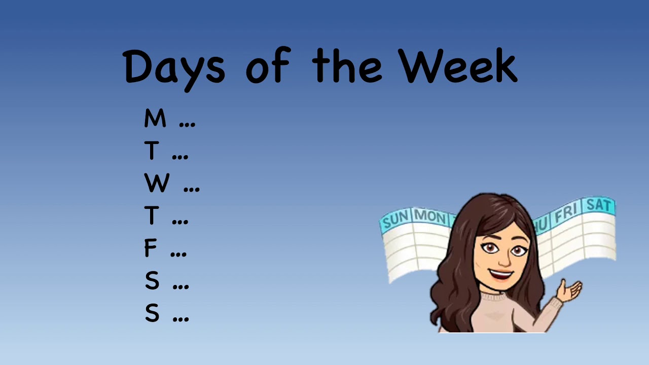 Days of the week - YouTube