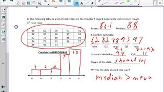 algebra 2B unit 6 stats test review 2