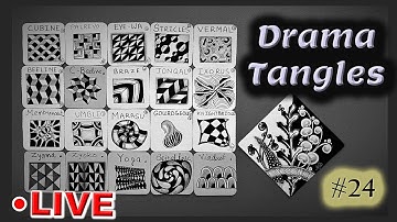 How to draw tangles - Drama Tangles  - Draw with CZT - Tangle Marathon - Day #24