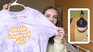dying clothes with WINE, COFFEE, + BLEACH | tiktok inspired thrift flip diy