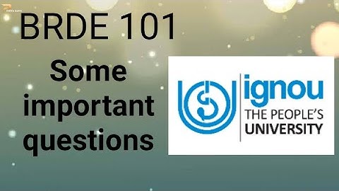 BRDE -  101 Rural development : Indian Context