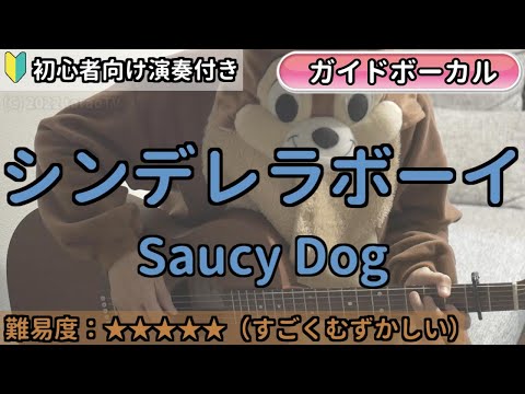シンデレラボーイ／Saucy Dog／ギター弾き語り練習用動画（コード／ストローク／歌詞／歌）初心者向けの簡単な弾き方もあります！