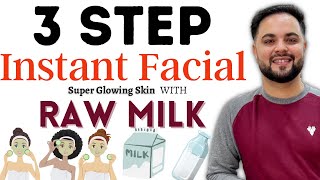 Instant 3 Step Facial at Home With Raw Milk for Skin Whitening screenshot 1