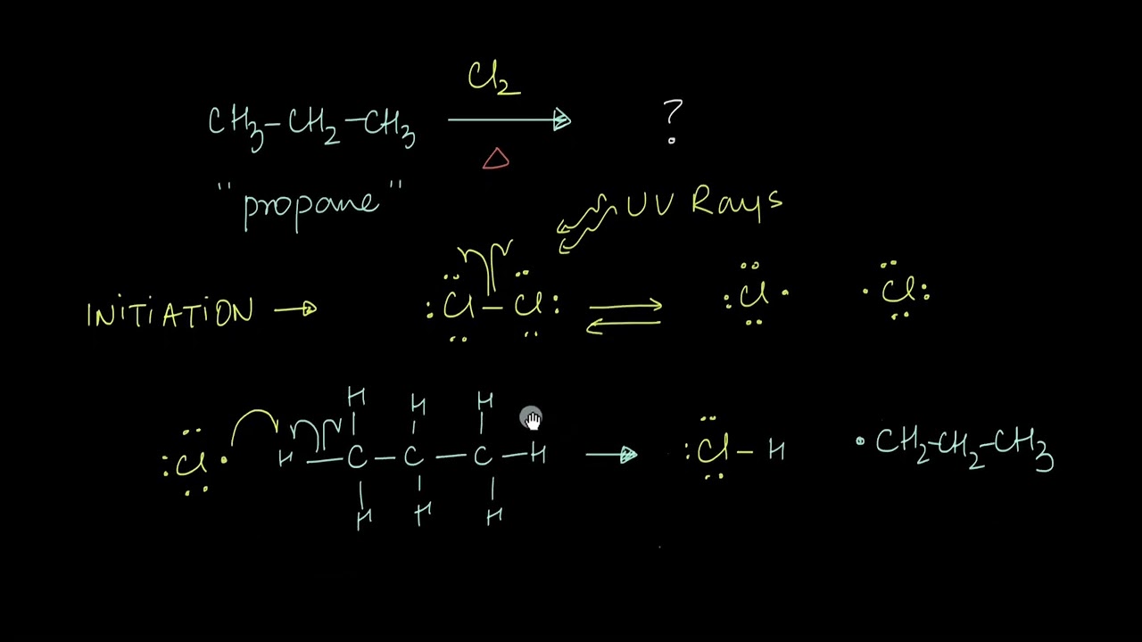 Chlorination of Propane | Free Radical Reactions | Chemistry | Khan Academy