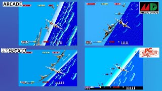 アフターバーナー2　AfterBurner2　移植比較　アーケード・X68000・メガドライブ・PCエンジン　同時再生・シーン比較・BGM切換あり