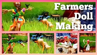 How to make farmers doll | Miniature village making part 4 | Kaleidoscope Creations
