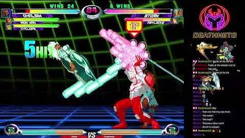 MvC2 Dhalsim + Iron Man AAA 180% triple repulsor extension combo sequences 10/4/23